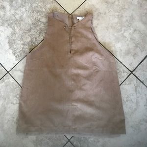 Brown taupe suede blouse